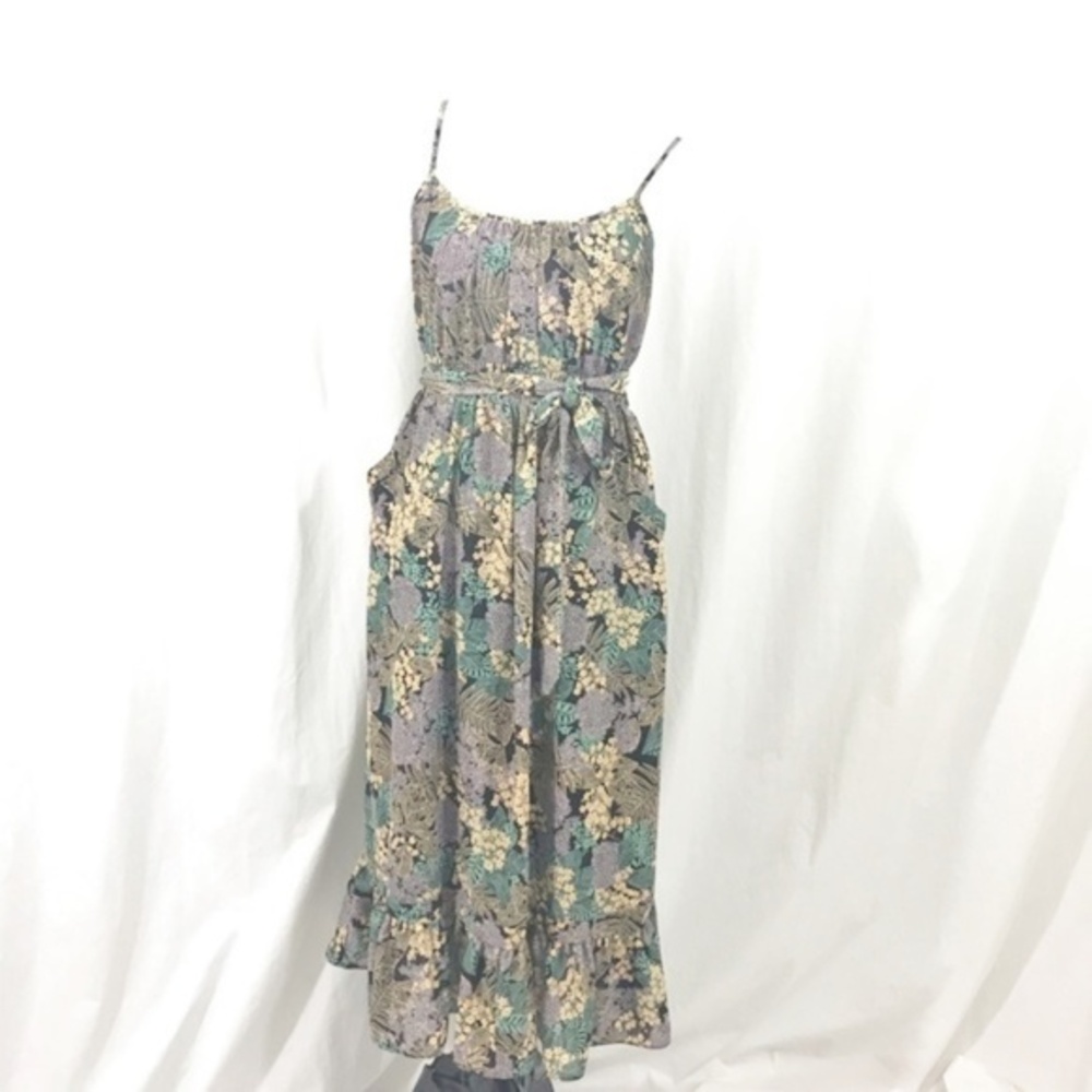 I heart Ronson Boho Floral Midi Dress w Pockets S